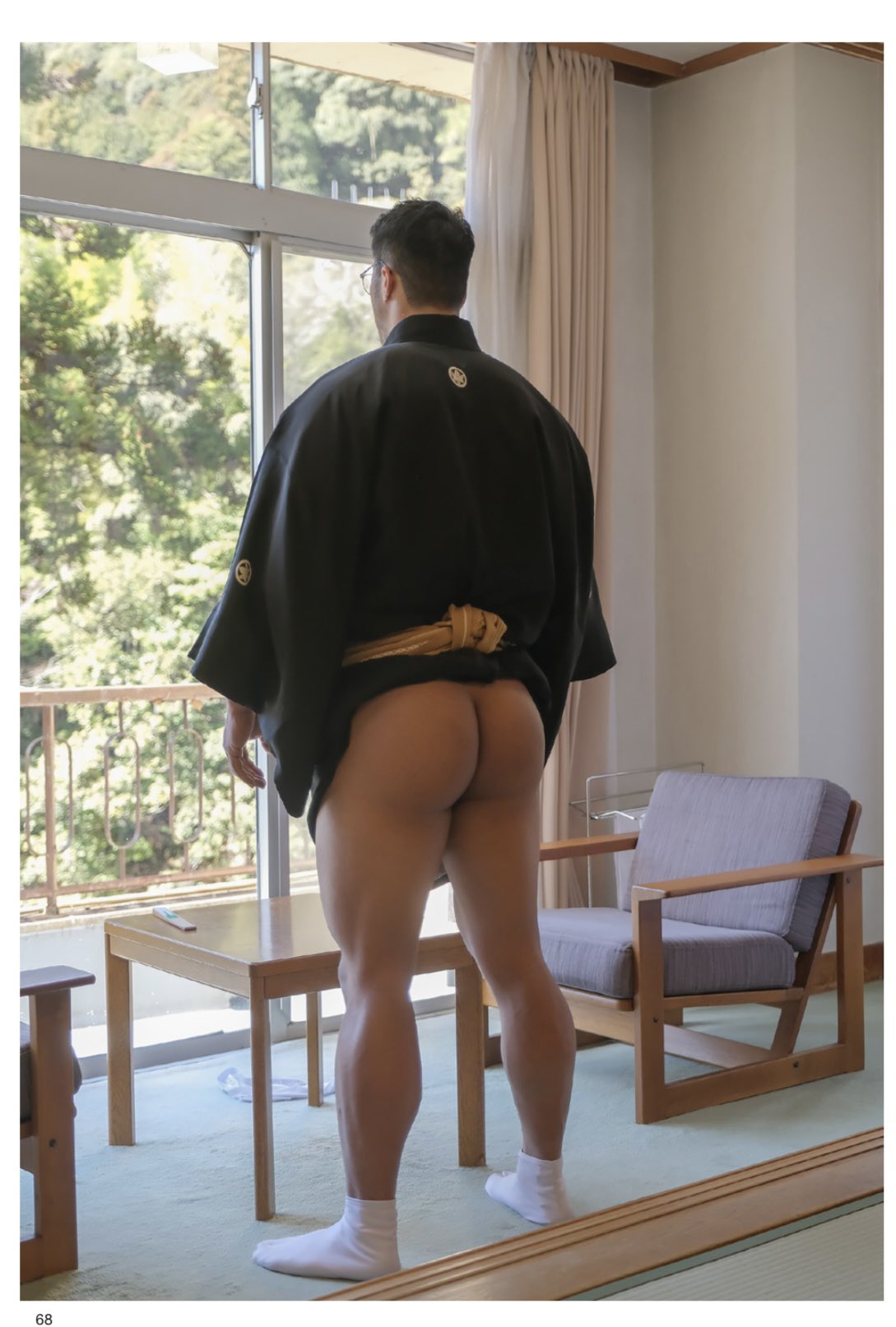1boy asian asian_male ass full_body gabrielhuang12 gay glasses light-skinned_male light_skin male male_focus male_only masculine muscular_male socks solo solo_male sourced standing twitter vertical_image
