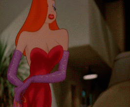 adamantp adamantp_(artist) animated animated_gif areolae big_breasts bouncing_breasts breasts disney dress earrings edit elbow_gloves erect_nipples gif hair huge_breasts human human_only jessica_rabbit lipstick live_action_animation nipples photo red_hair solo_focus topless uncensored wardrobe_malfunction who_framed_roger_rabbit
