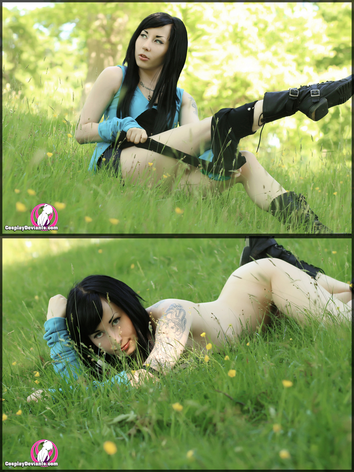 cosplay cosplaydeviants female female_only final_fantasy final_fantasy_viii nude rinoa_heartilly solo tattoos