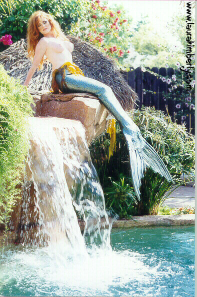 1girl female female_only mermaid photo real_person solo waterfall