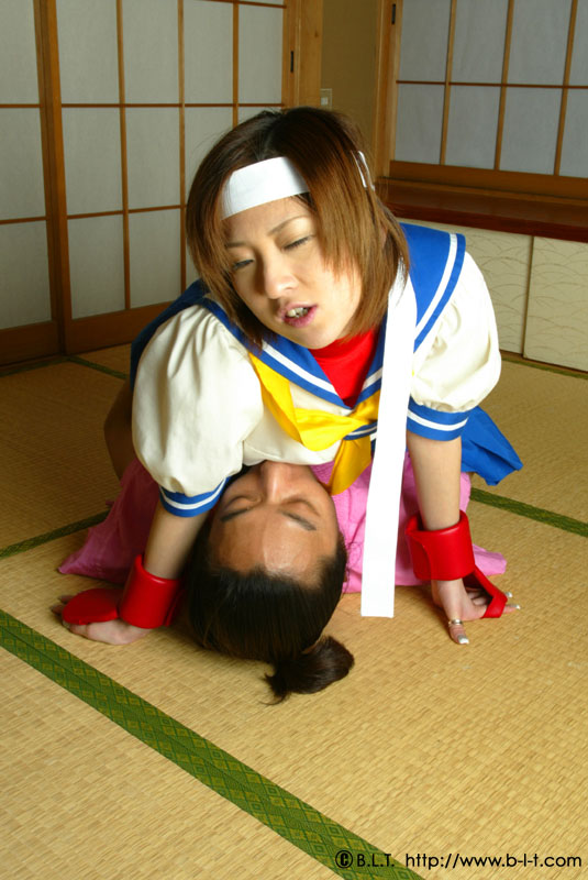 asian cosplay dan_hibiki female male sakura_kasugano sex straight street_fighter