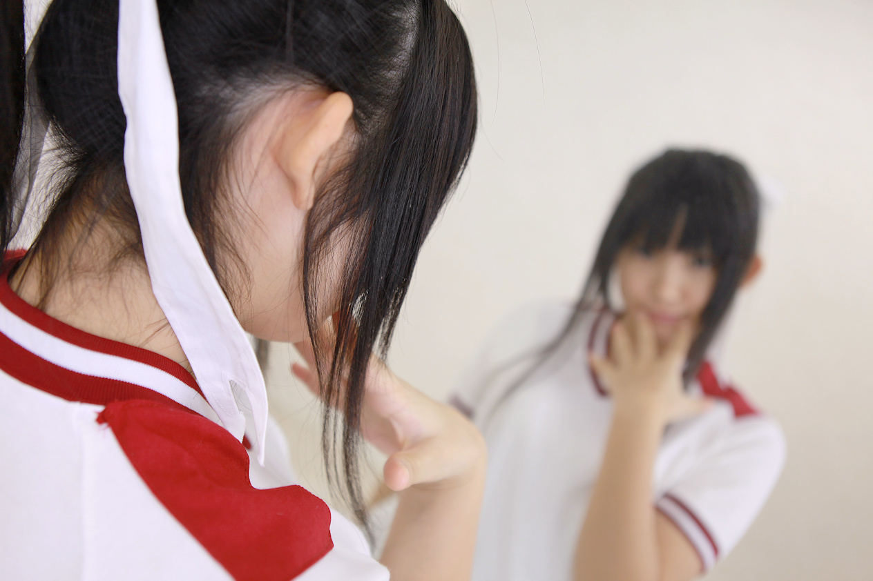 asian black_hair breasts cosplay enako female long_hair solo