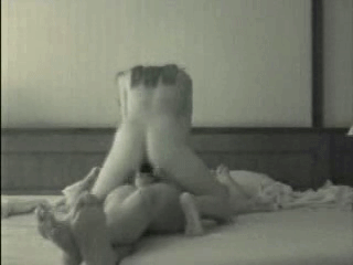 1boy 1girl animated ass bed bedroom bounce bouncing cowgirl_position female female_on_top gif hair legs long_hair male monochrome penetration penis pussy sex spread spread_legs testicles thrusting vaginal