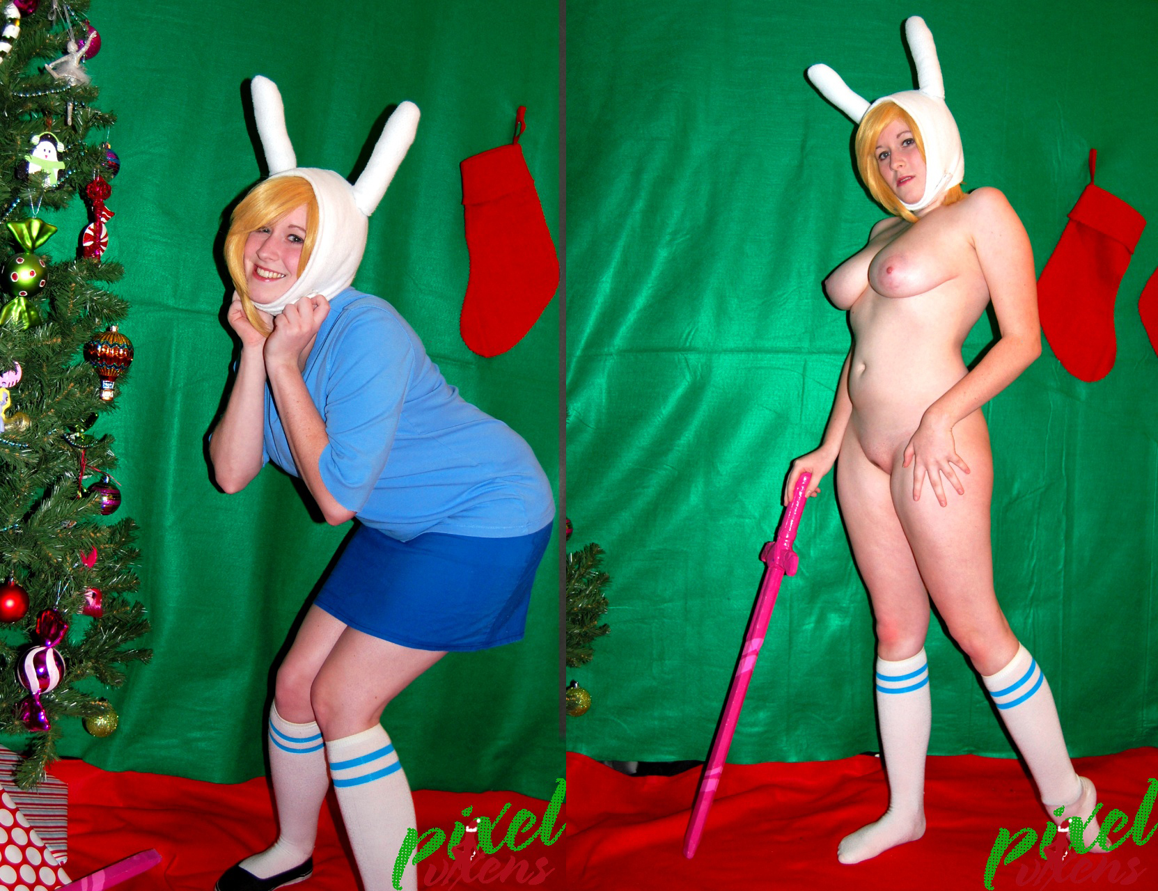 adventure_time christmas cosplay fionna_the_human_girl pixelvixens rule_63