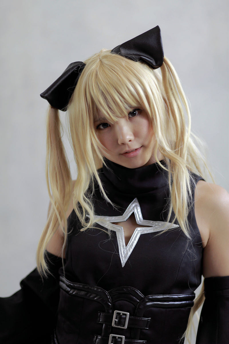 asian blonde_hair breasts cosplay enako female long_hair pigtails solo