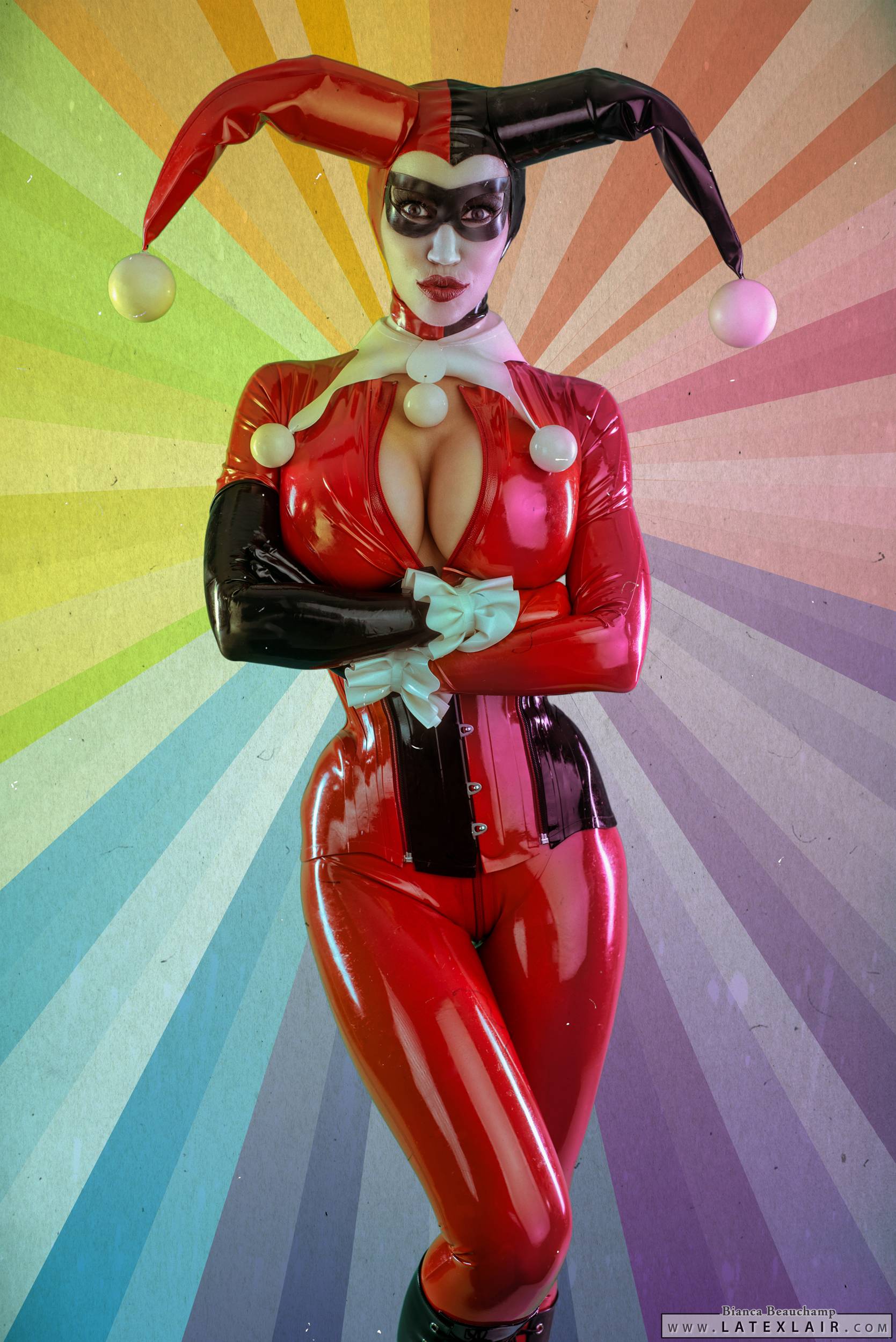 bianca_beauchamp breasts female large_breasts latex long_hair red_hair solo