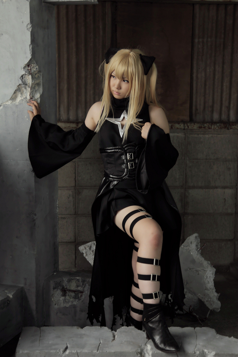 asian blonde_hair breasts cosplay enako female long_hair pigtails solo