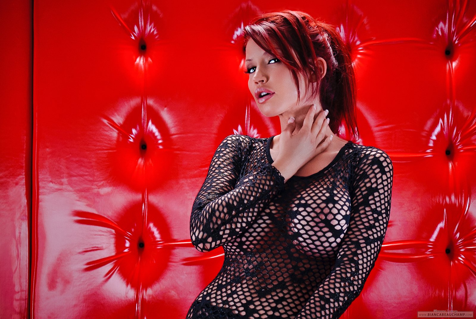 bianca_beauchamp breasts female large_breasts long_hair red_hair see-through solo watermark