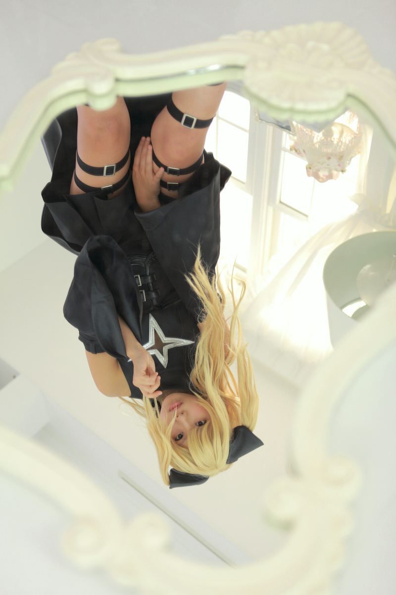 asian blonde_hair breasts cosplay enako female long_hair pigtails solo