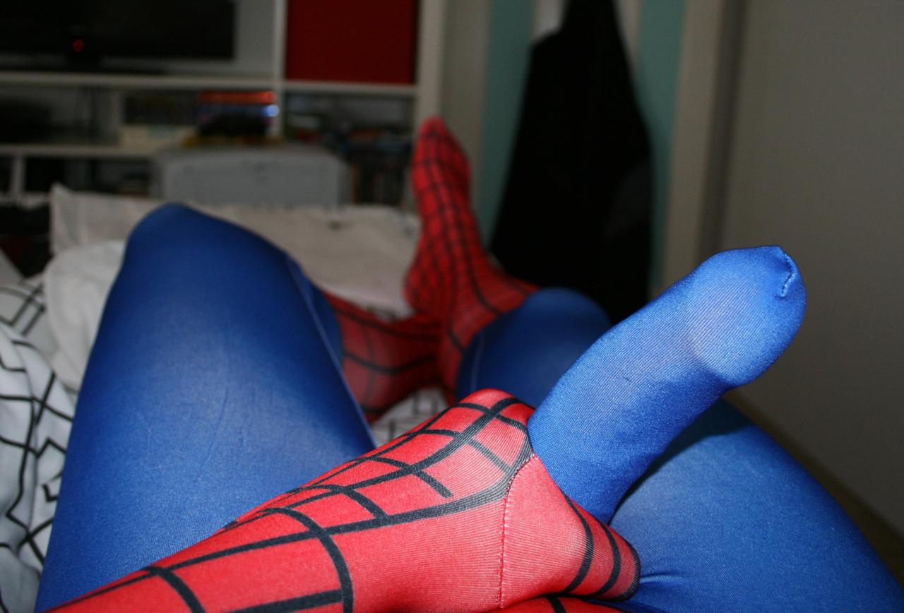 clothed cosplay erection gay male male_only marvel spider-man spider-man_(series)