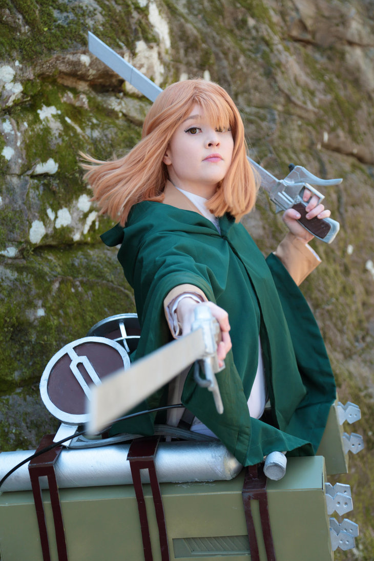 attack_on_titan breasts brown_hair cosplay female foxycosplay long_hair petra_ral solo tagme