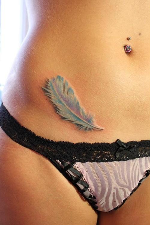 body feather female navel panties photo piercing tattoo