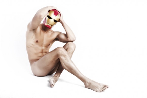 cosplay helmet iron_man male male_only marvel nude solo