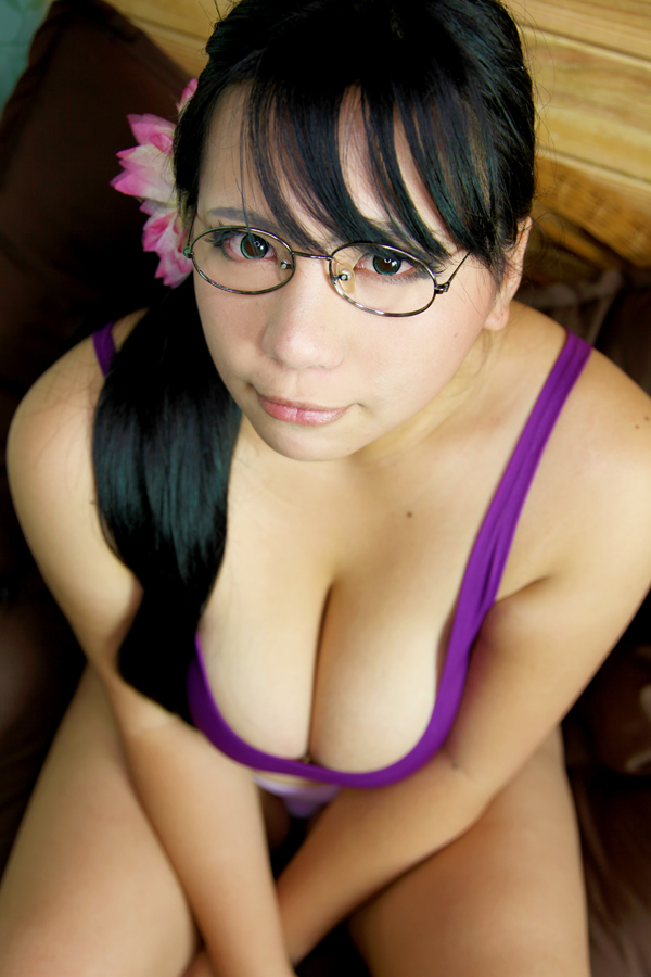 asian black_hair breasts chouzuki_maryou cosplay female huge_breasts long_hair midriff navel panties solo