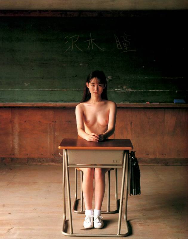 asian classroom desk footwear japanese no_bra nude school_uniform schoolgirl seifuku shoes socks zenra