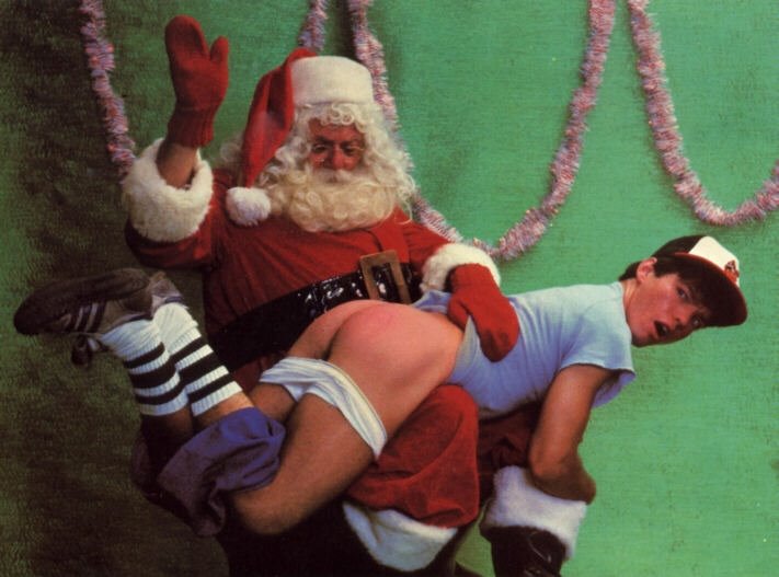ass christmas cosplay gay hat male male_only santa_claus spanking