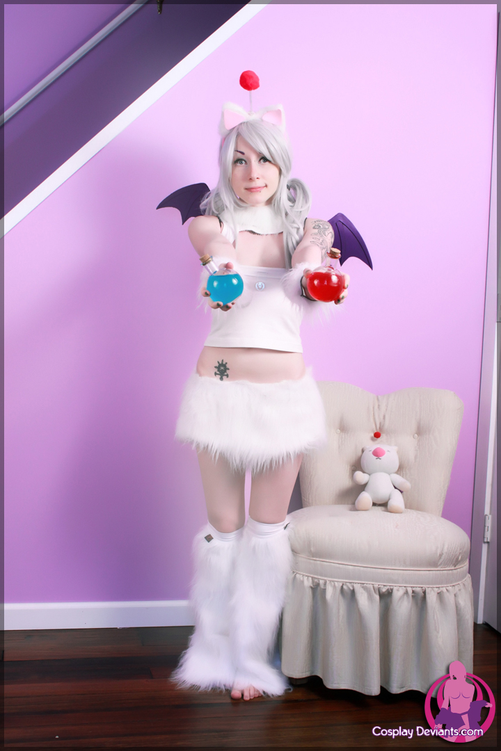 breasts cosplay female grey_hair hat long_hair porphyria solo watermark wings