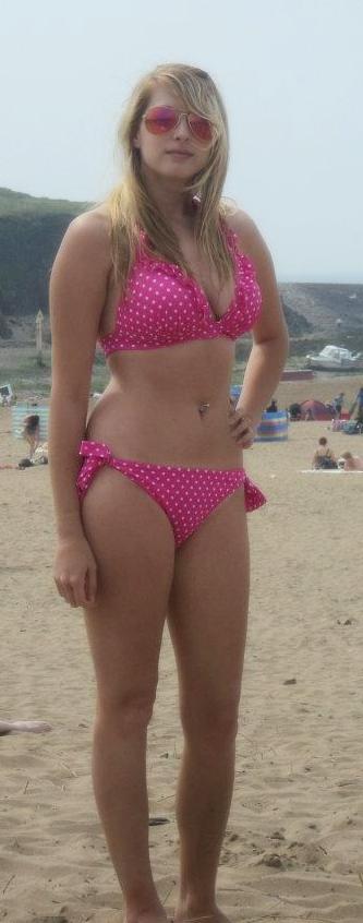 1girl beach bikini blonde_hair breasts photo sunglasses