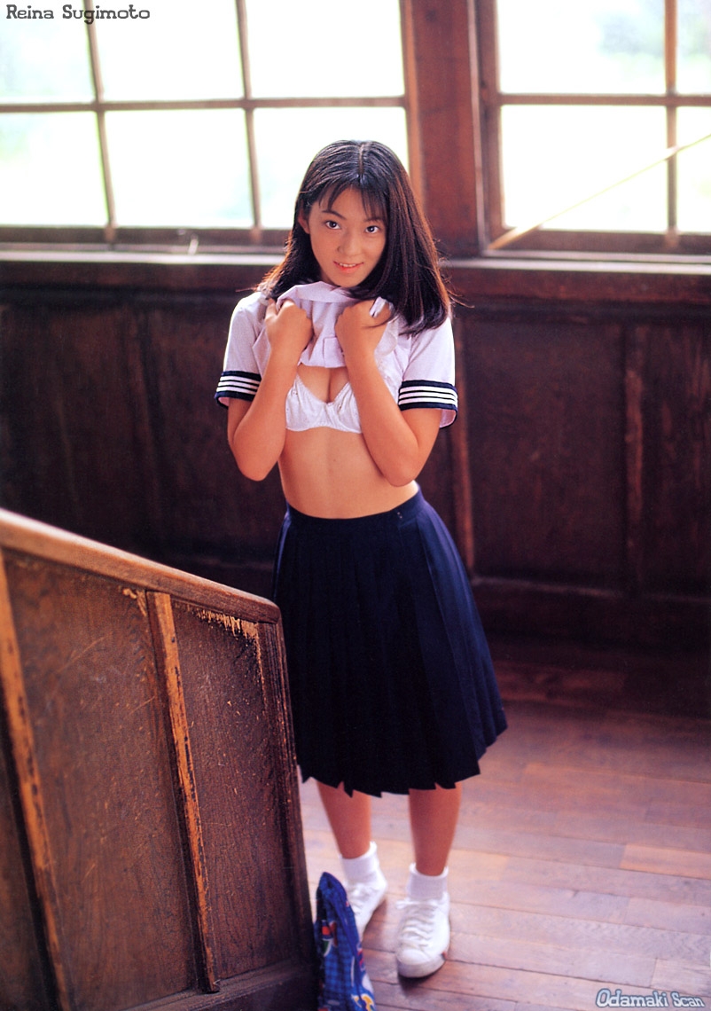 asian bra japanese lingerie long_skirt school_uniform schoolgirl seifuku serafuku shirt_lift smile sugimoto_reina underwear