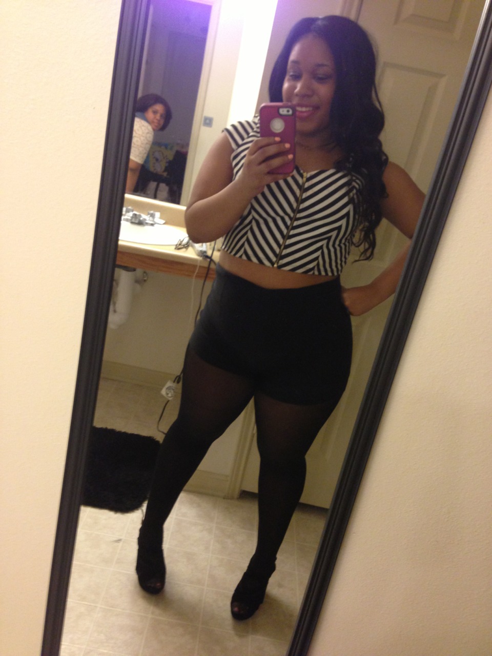 female mirror_selfie pantyhose solo tagme