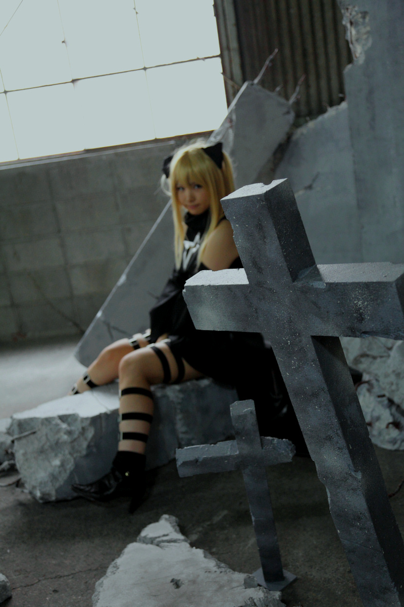 asian blonde_hair breasts cosplay enako female long_hair pigtails solo