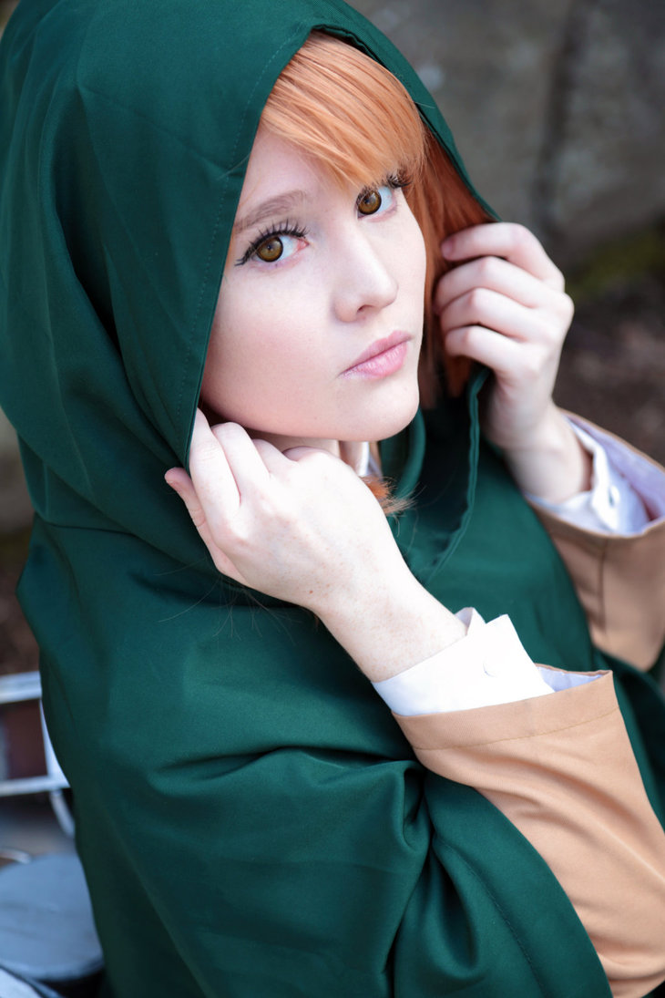 1girl attack_on_titan breasts brown_hair cosplay female foxycosplay hood long_hair petra_ral solo tagme