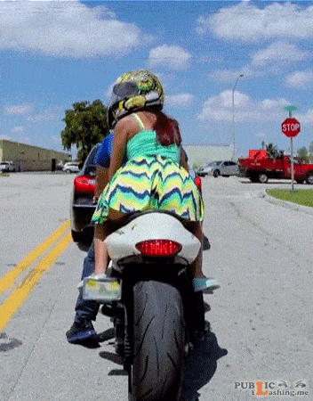 animated ass ass_flash ass_flashing gif helmet looking_back mooning motorcycle public