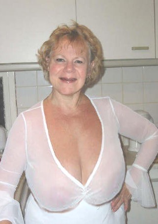 breasts female huge_breasts milf no_bra non-nude photo see-through