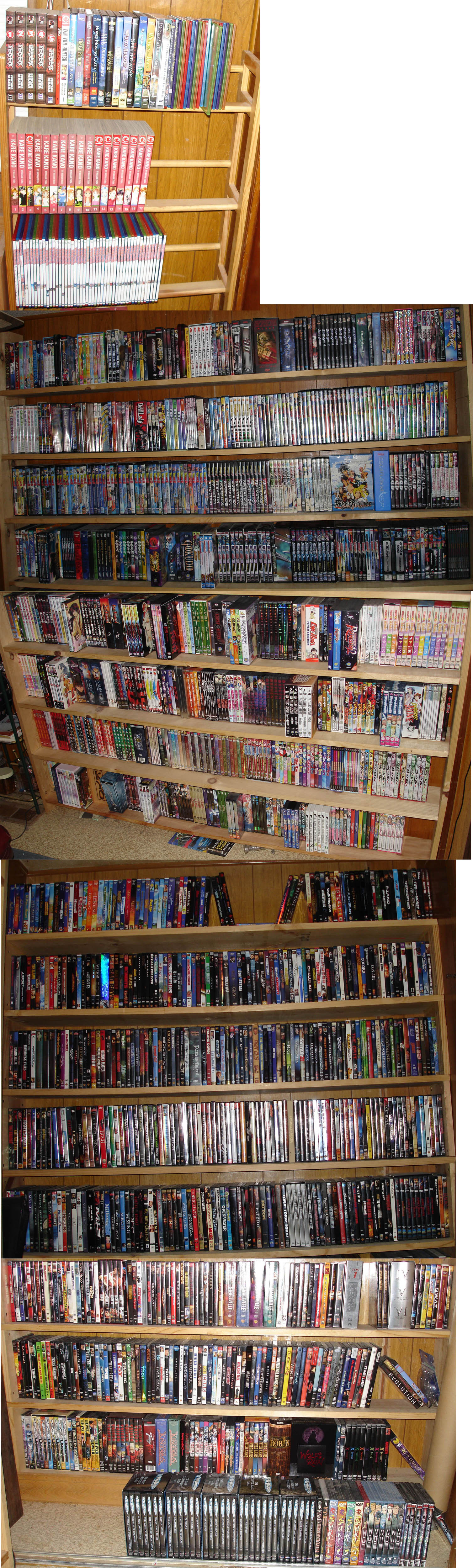 book bookshelf collection dvd dvd_(object) highres otaku_room