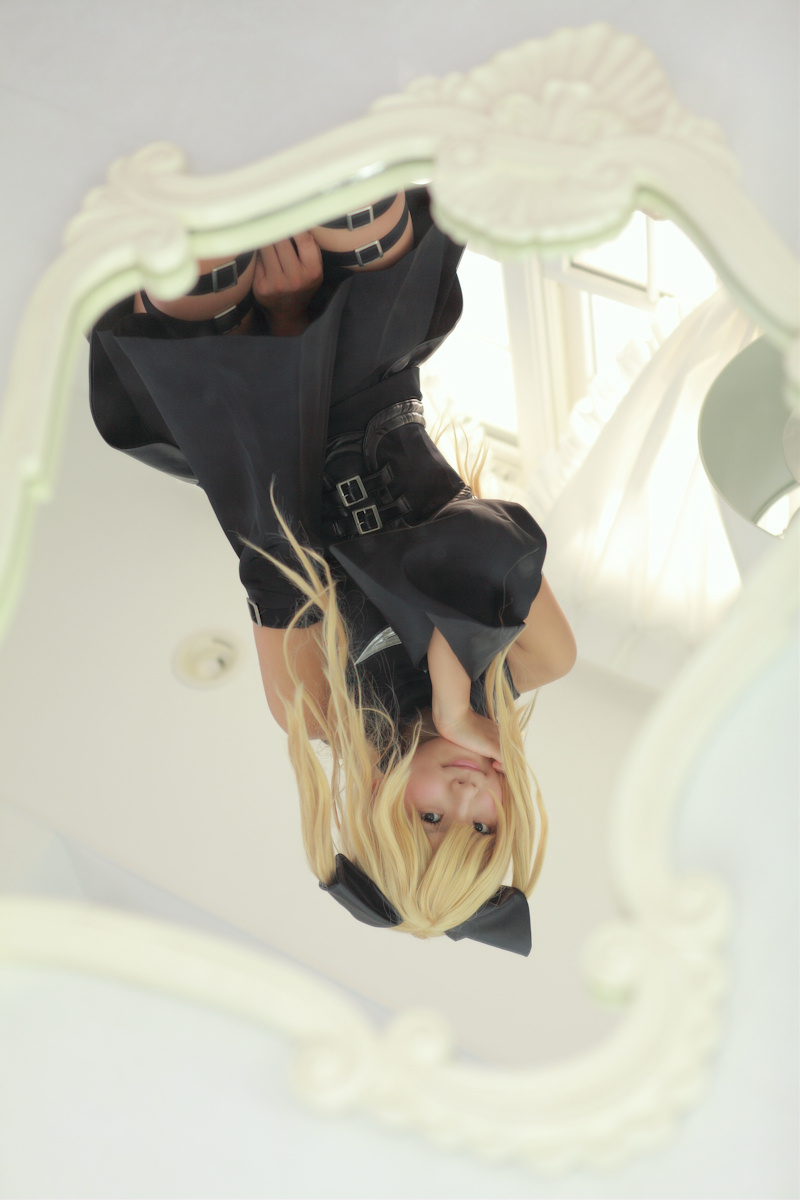 asian blonde_hair breasts cosplay enako female long_hair pigtails solo