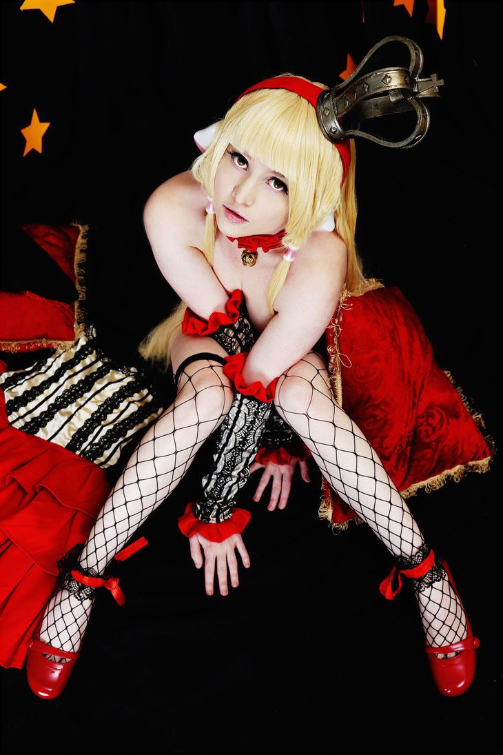 blonde_hair breasts chii chobits cosplay female foxycosplay long_hair solo tagme