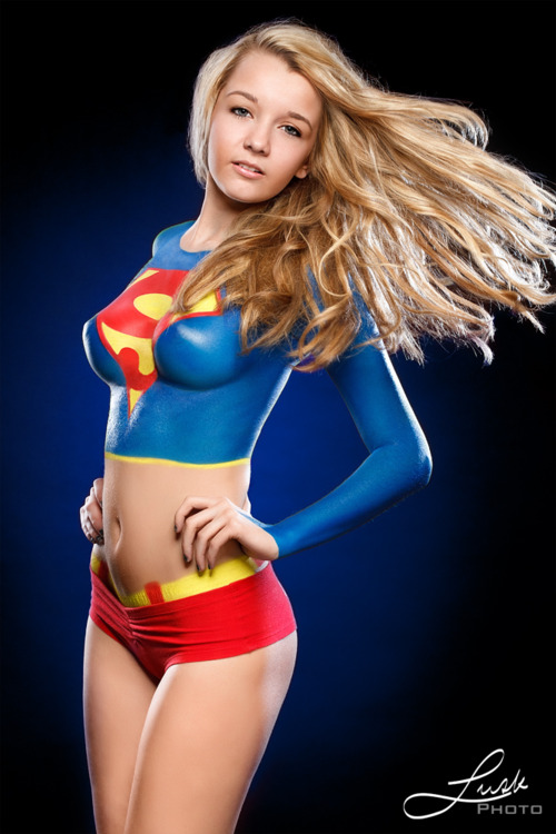 ass body_paint breasts dc female nipples solo supergirl