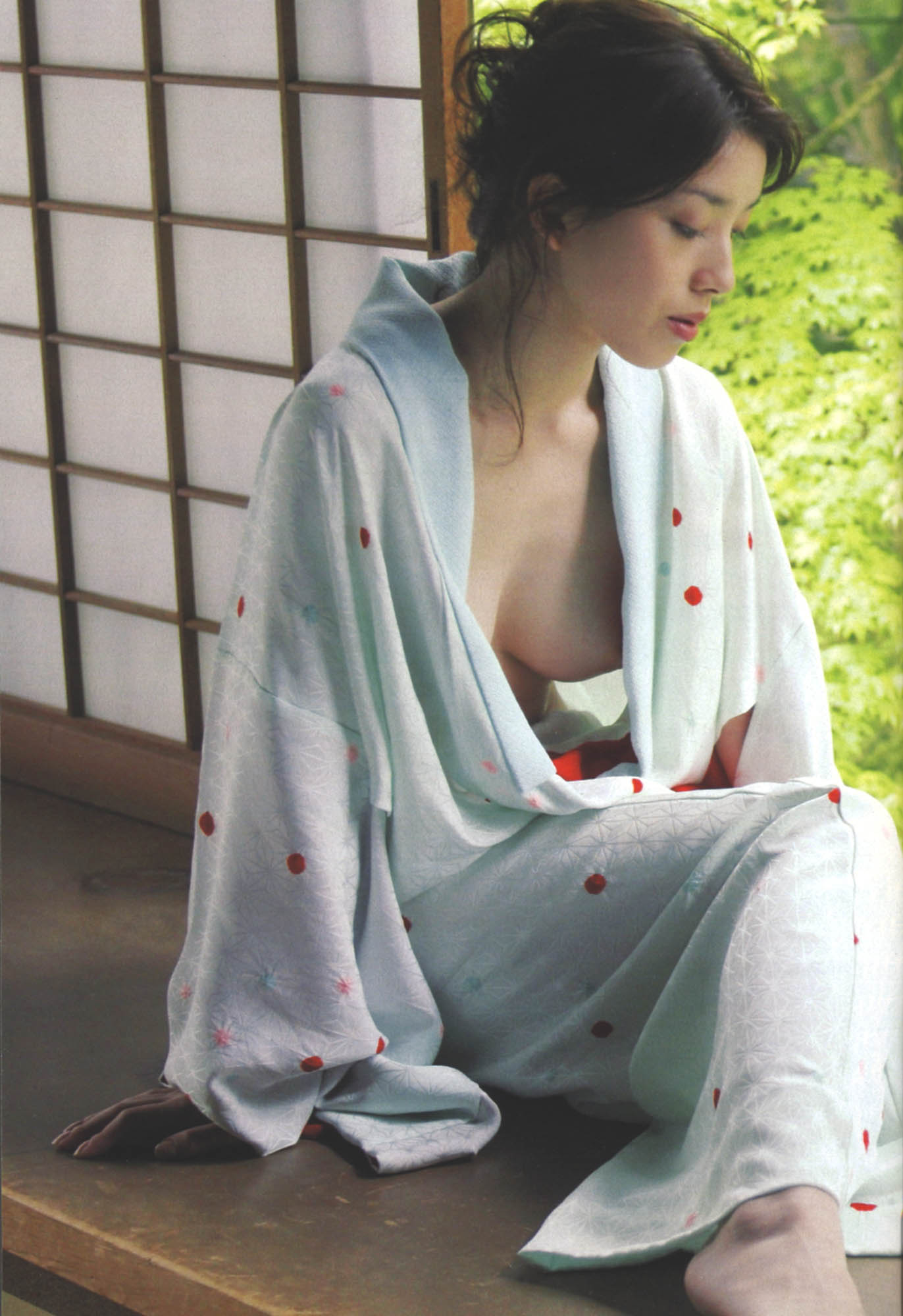 asian breasts highres japanese_clothes open_robe