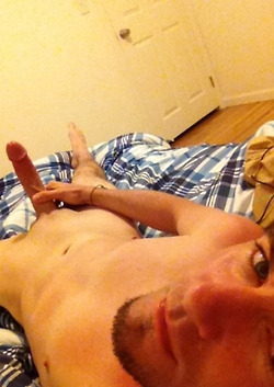 abs bedroom facial_hair gay long_penis male photo self_shot