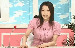 1boy 1girl animated asian bottomless censored clothed_sex cowgirl_position desk exhibitionism female gif high_heels lowres mizushima_azumi news news_reader newscaster public_sex rct-247 roleplay screen sex source_request spread_legs vaginal