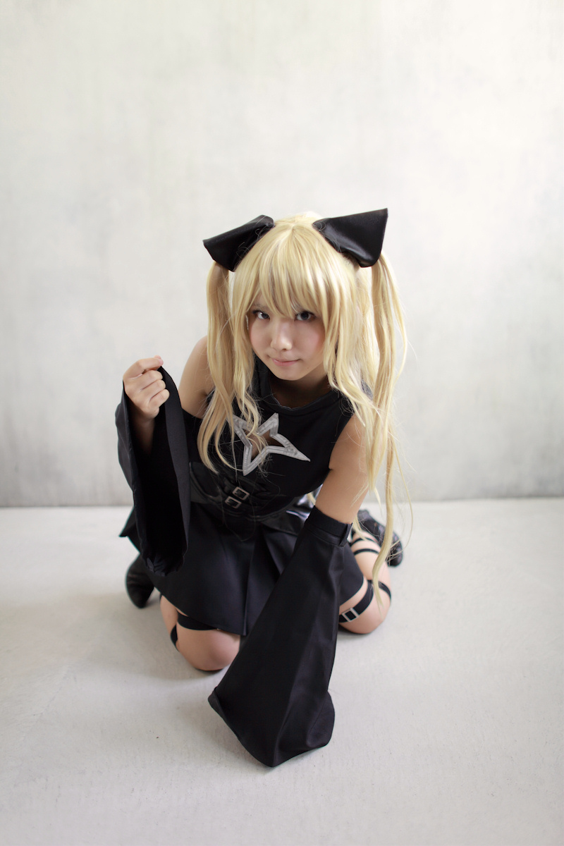 asian blonde_hair breasts cosplay enako female long_hair pigtails solo