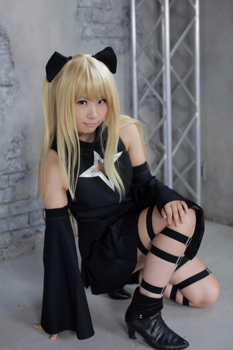 asian blonde_hair breasts cosplay enako female long_hair pigtails solo