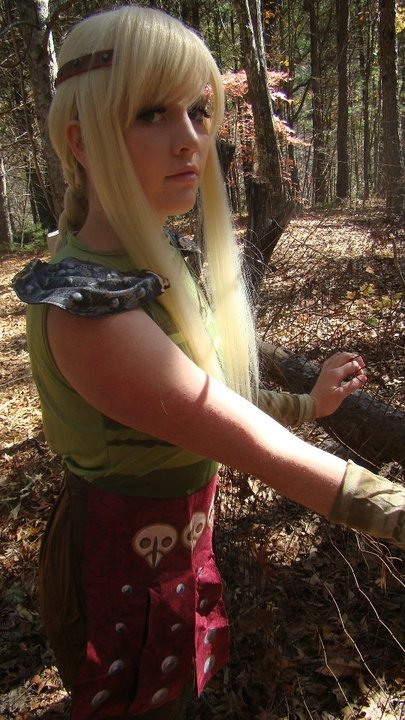 1girl blonde_hair breasts cosplay female foxycosplay how_to_train_your_dragon long_hair outside solo tagme