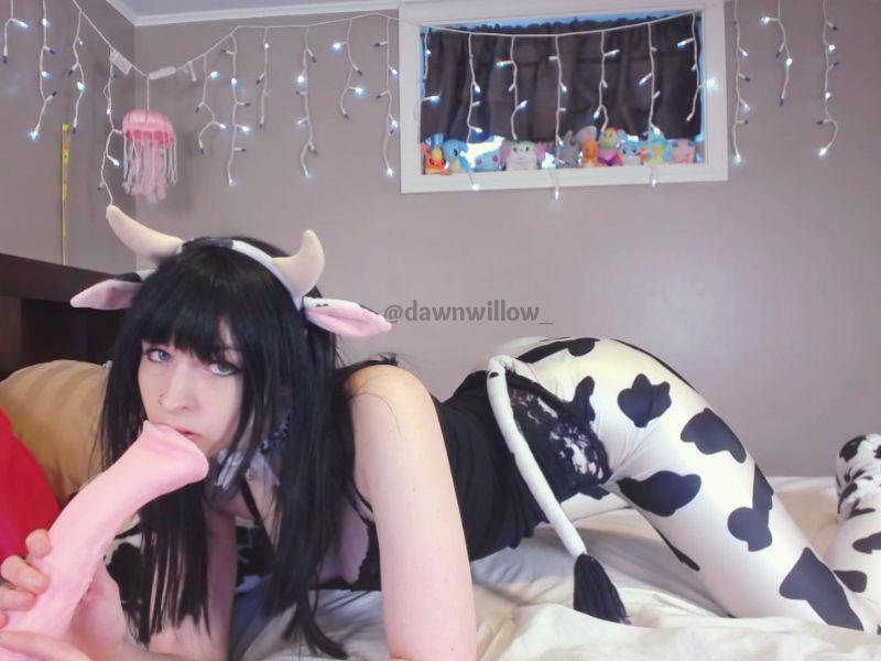 1girl american animal_dildo animal_ears animal_print bad_dragon bad_dragon_chance bad_dragon_chance_flared bed bell bell_collar bent_over black_hair blue_eyes bovine breasts camgirl collar cosplay cow_ears cow_girl cow_horns cow_print cowbell curvy custom_dildo custom_toy dawn_willow dildo fantasy_dildo female female_only flaired_penis flared_penis fringe gigantic_dildo horns horse horse_dildo horsecock horsecock_dildo huge_cock huge_dildo huge_insertion huge_penis large_breasts long_hair nose_ring oral pale-skinned_female petite piercing pinup solo source_request thick_thighs wide_hips