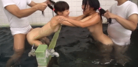 asian foursome sex tied_hair twintails water
