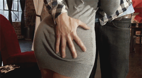 animated ass ass_grab dress female gif grabbing non-nude pantyhose photo squeeze tight_dress