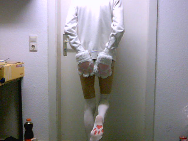 1boy crossdressing hoodie male male_only solo stockings