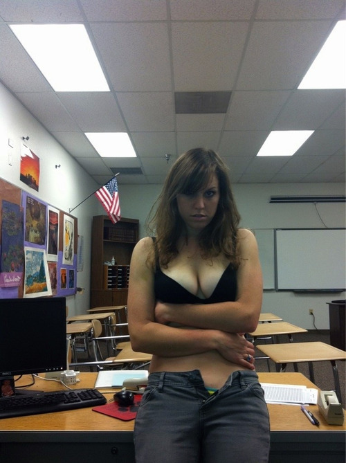 bra classroom panties pants photo teen unzip