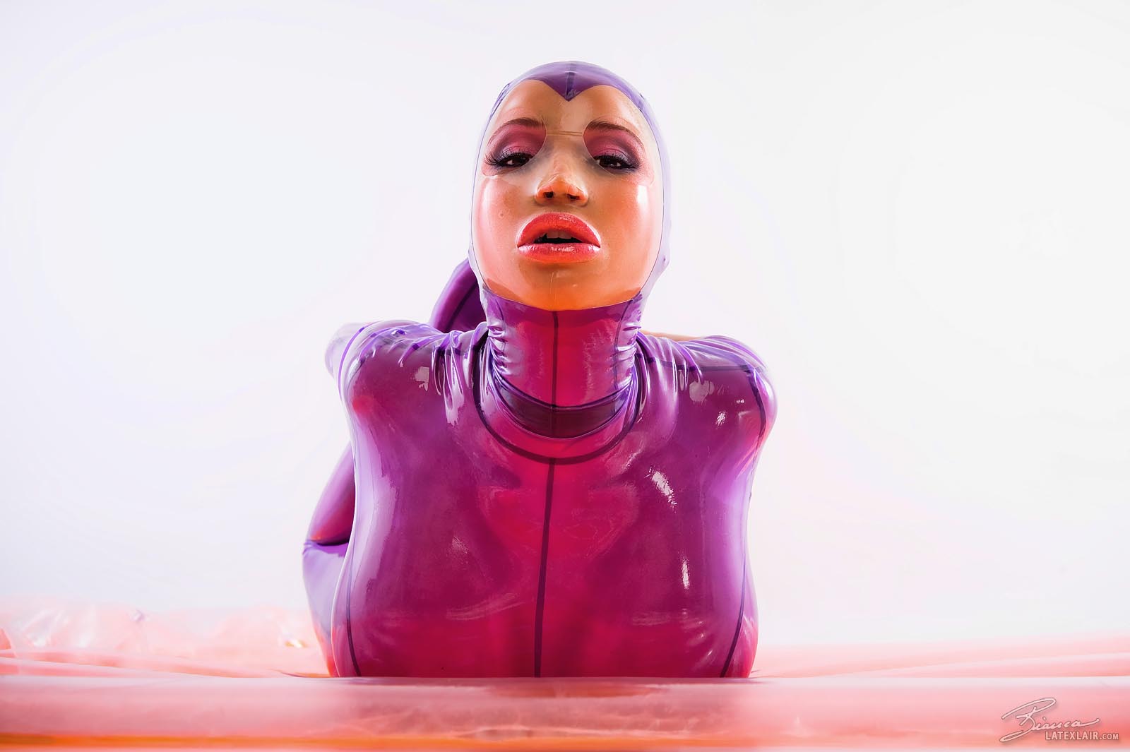 bianca_beauchamp bodysuit breasts female large_breasts mask see-through solo watermark