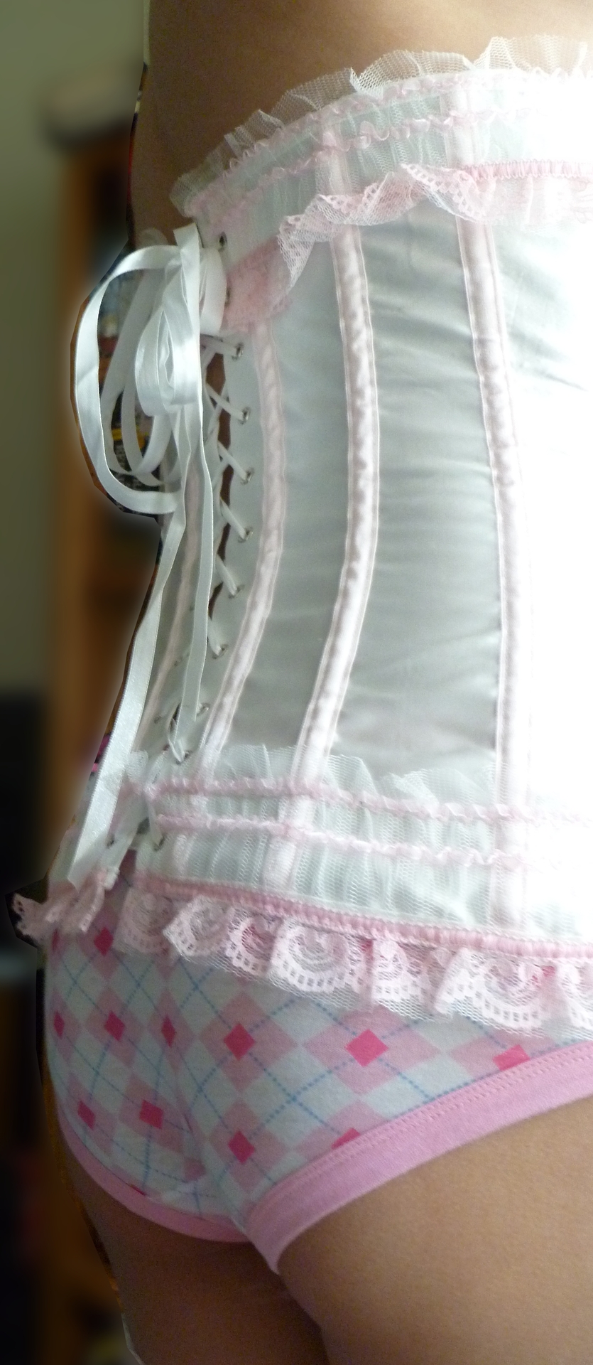 corset crossdressing gay girly lace panties photo trap