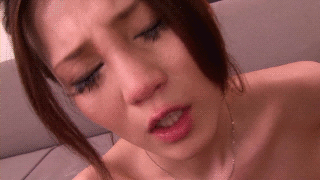 animated asian brown_hair cum cum_in_mouth facial female gif makeup open_mouth photo swallowing tears