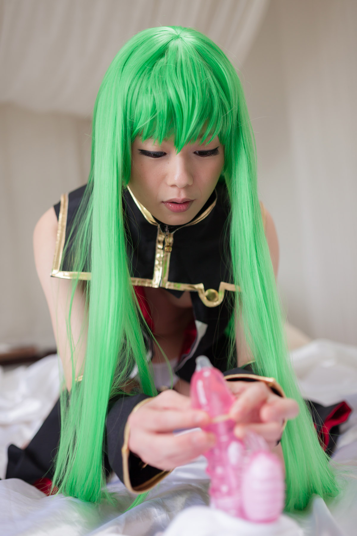 aizawa_ren asian breasts cosplay female green_hair long_hair solo solo_female