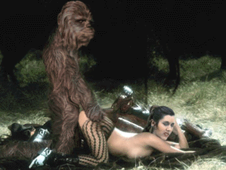 animated carrie_fisher chewbacca fakes gif princess_leia_organa star_wars wookiee