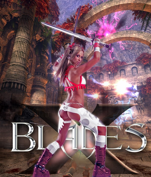 1girl female female_only jodie_dart photo real_person solo sword weapon xblades