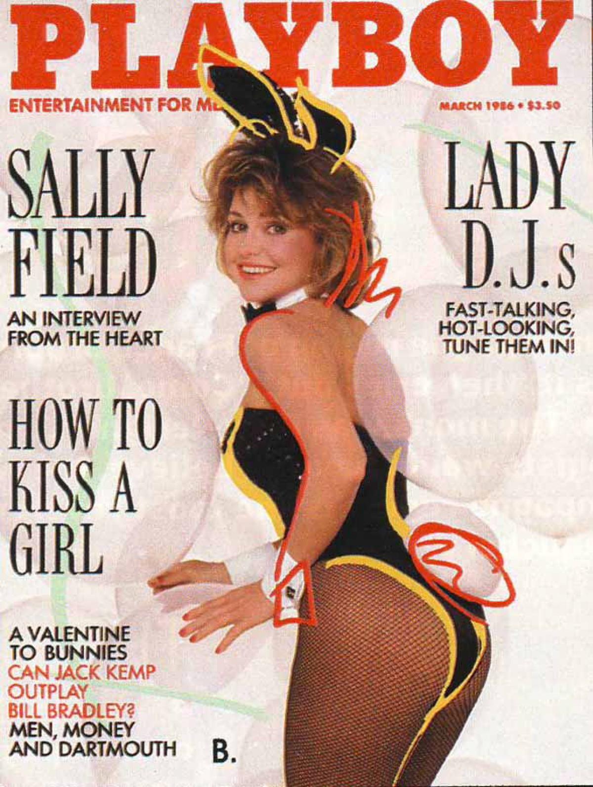 ass bunnysuit cover cover_only magazine magazine_cover playboy sally_field teeth text